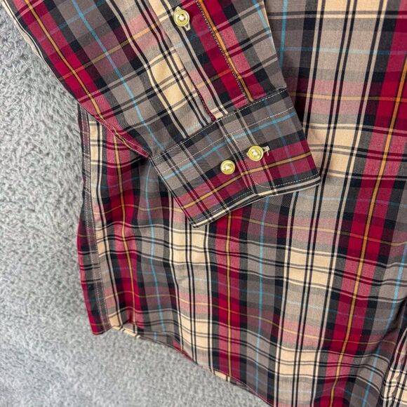 Jos A Bank Shirt Men Medium Red Plaid Traveler Business Casual Preppy‎ Outdoor. - Picture 7 of 12